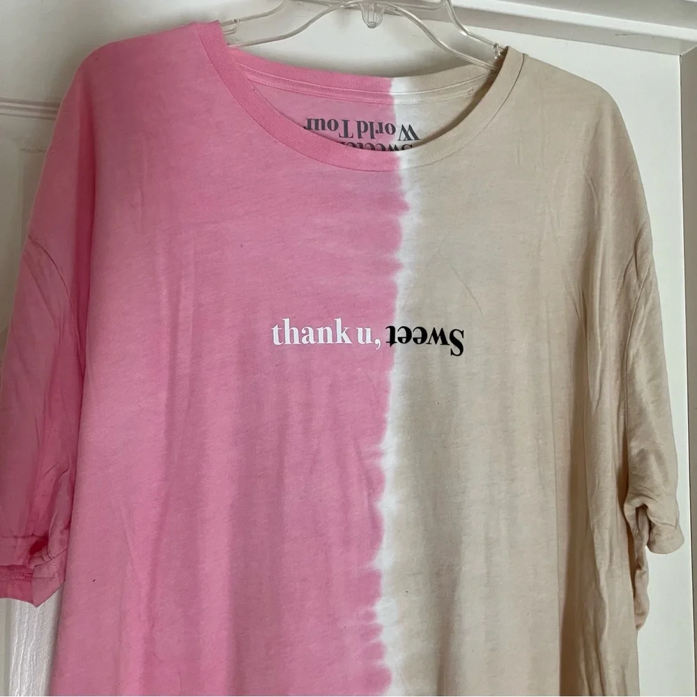 ARIANA GRANDE Sweetener Thank U Next World Tour SWT Split Color T-Shirt XL NEW - Picture 8 of 10